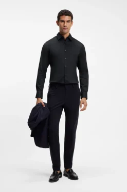 Regular-Fit Hemd aus funktionalem Stretch-Twill