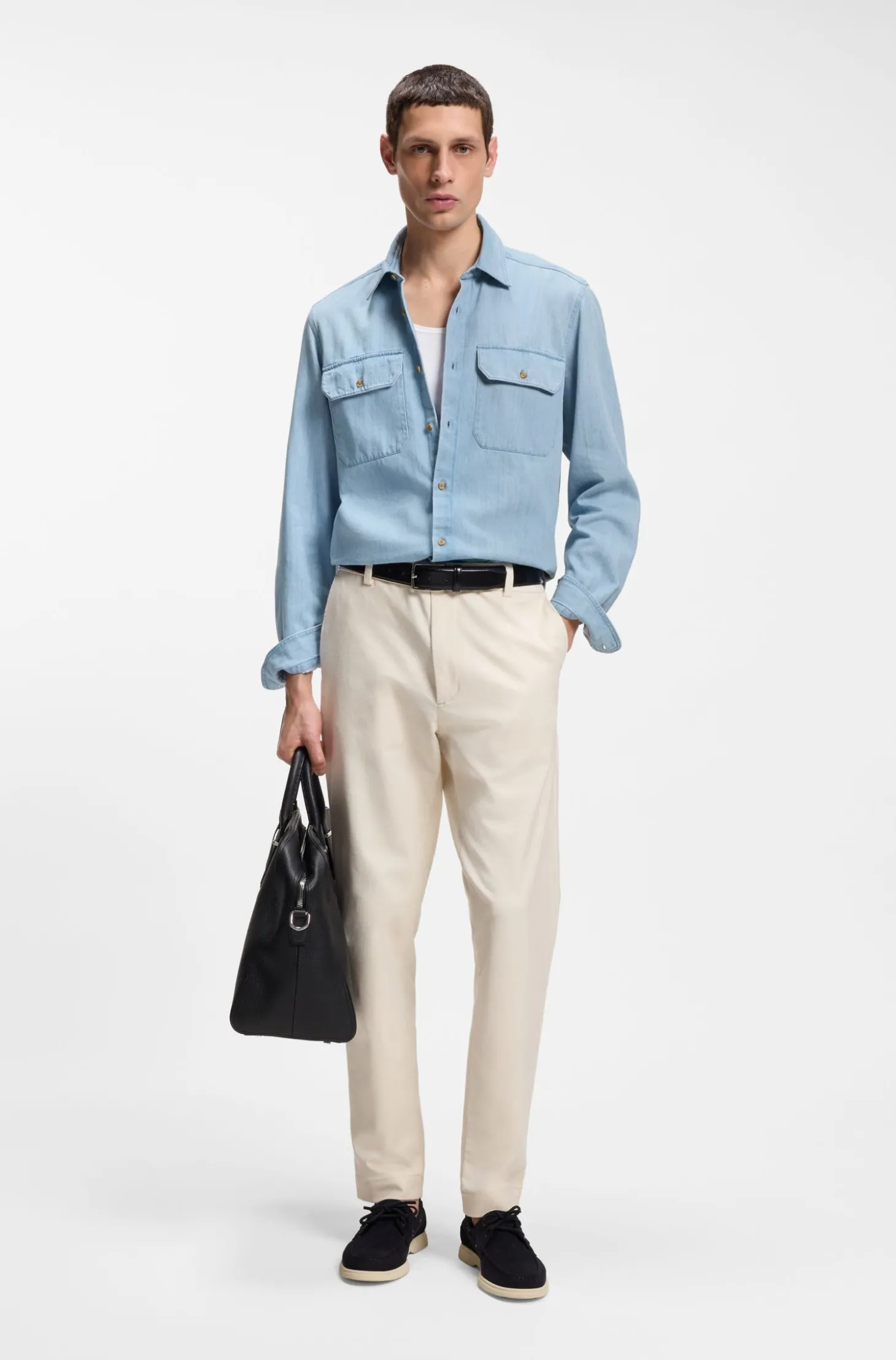 Regular-Fit Hemd aus indigo Denim