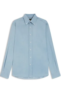 Regular-Fit Hemd aus in Italien gefertigtem Denim