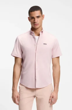Regular-Fit Hemd aus knitterfreiem Baumwoll-Jersey