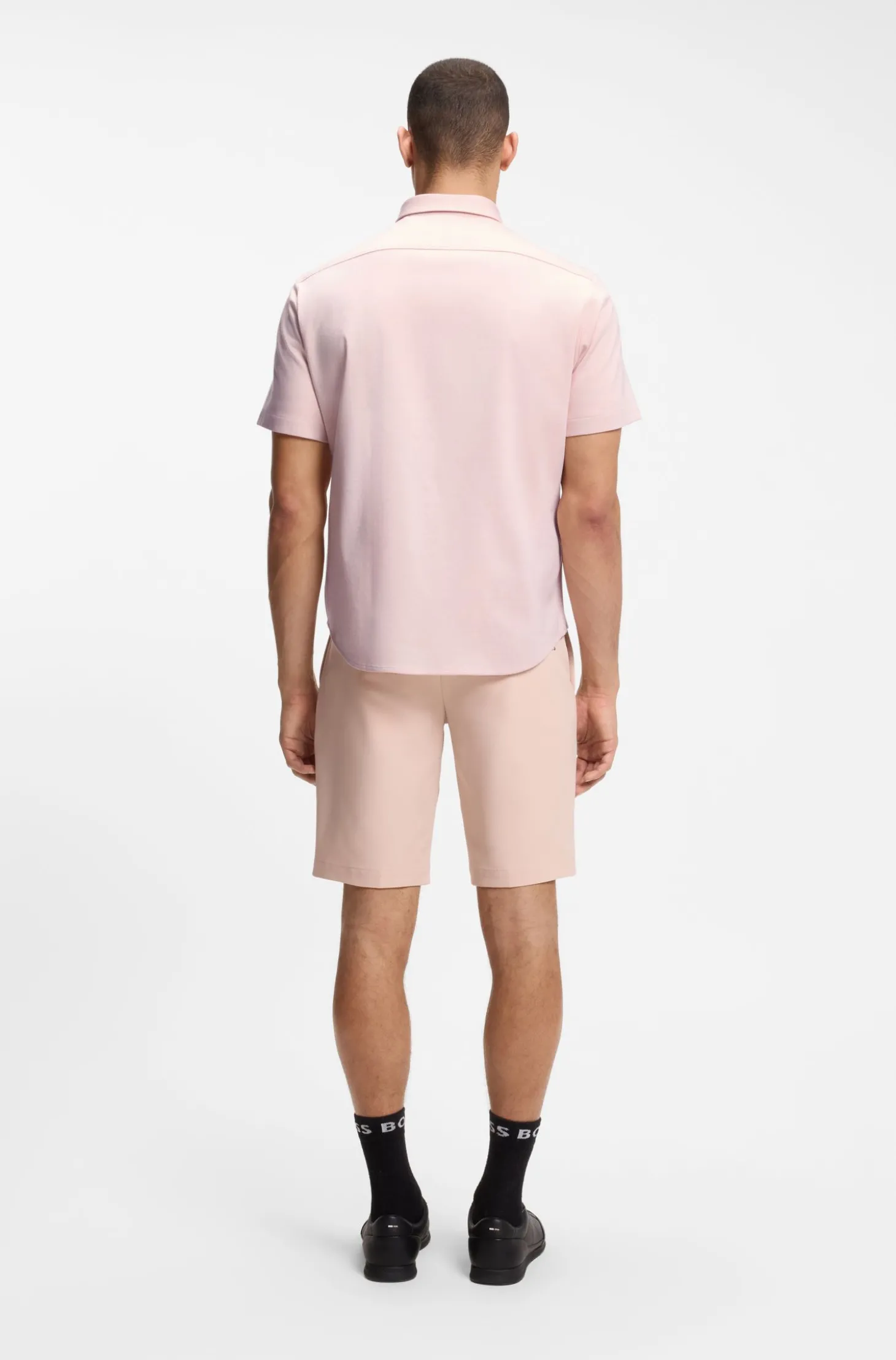 Regular-Fit Hemd aus knitterfreiem Baumwoll-Jersey
