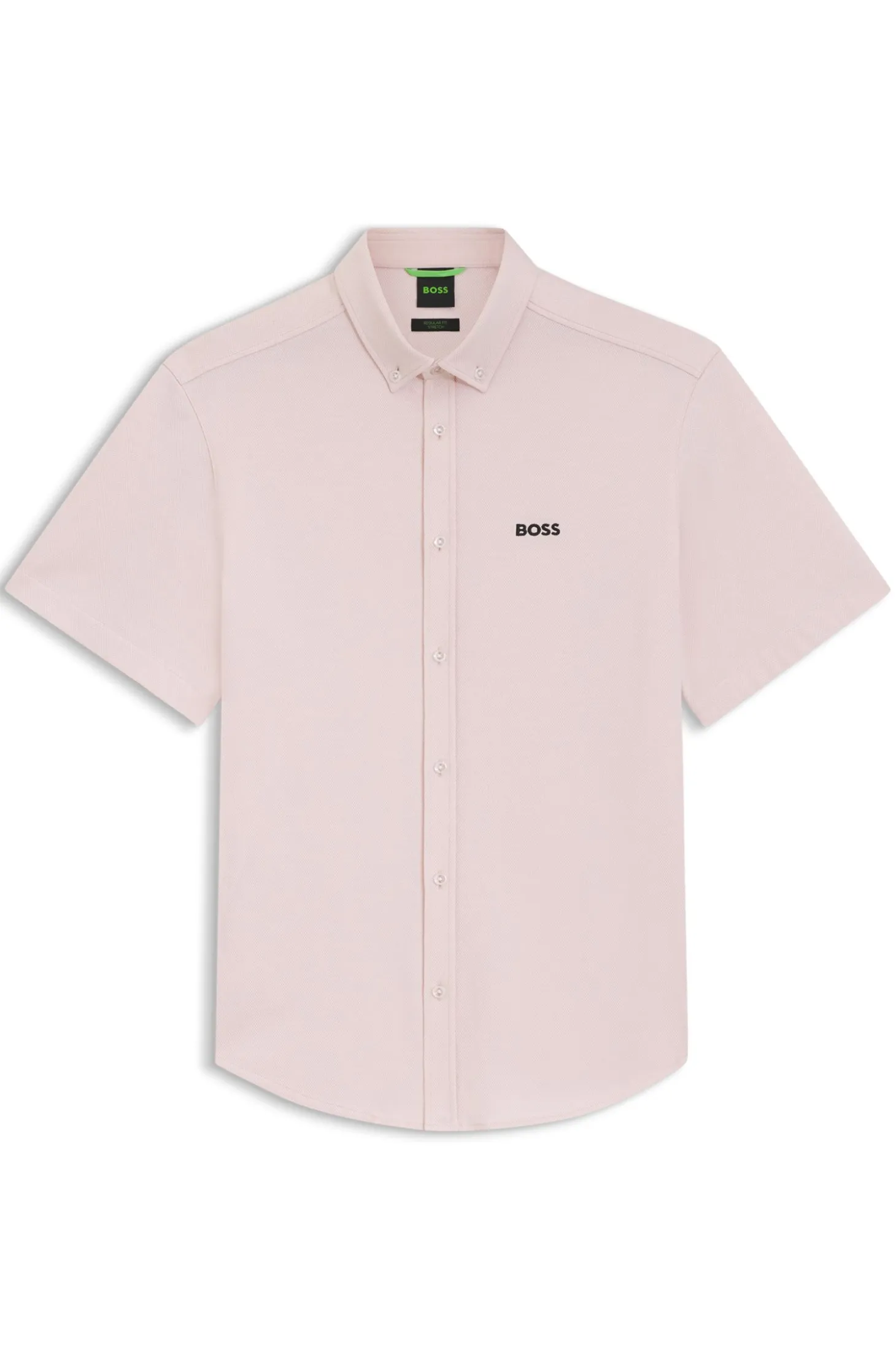 Regular-Fit Hemd aus knitterfreiem Baumwoll-Jersey