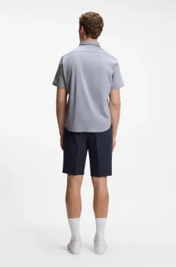Regular-Fit Hemd aus knitterfreiem Baumwoll-Jersey
