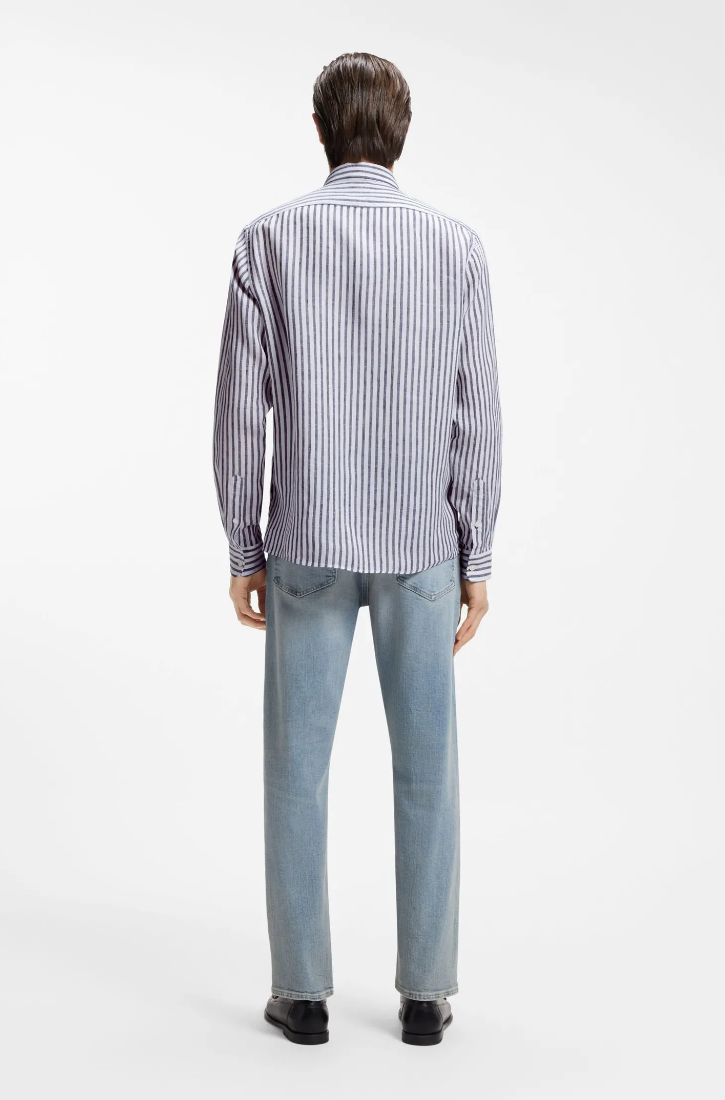 Regular-Fit Hemd aus Leinen mit Streifen-Muster