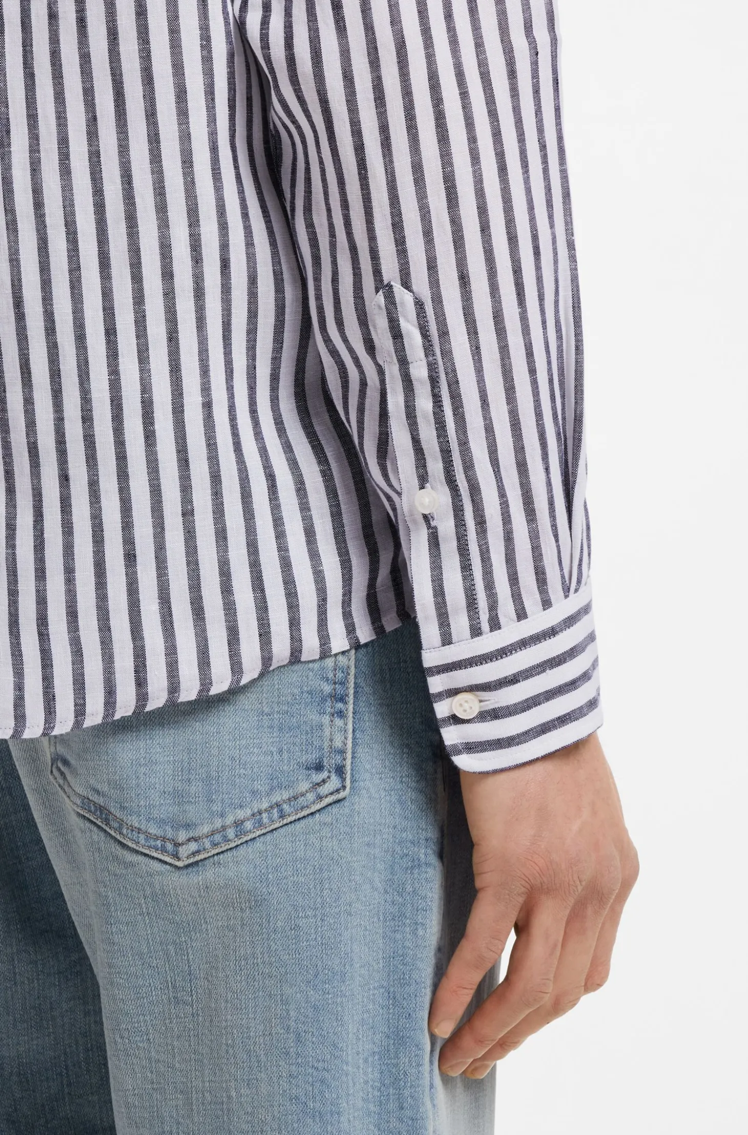 Regular-Fit Hemd aus Leinen mit Streifen-Muster