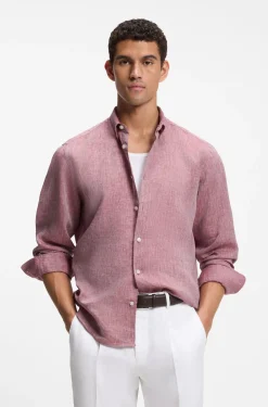 Regular-Fit Hemd aus Leinen mit Button-Down-Kragen