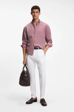 Regular-Fit Hemd aus Leinen mit Button-Down-Kragen