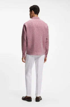 Regular-Fit Hemd aus Leinen mit Button-Down-Kragen