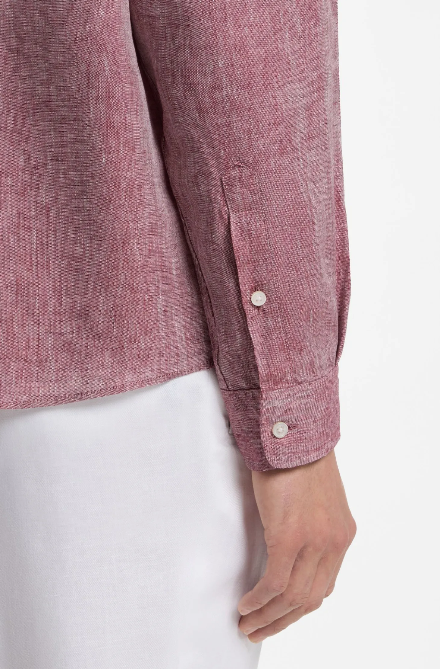 Regular-Fit Hemd aus Leinen mit Button-Down-Kragen
