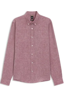 Regular-Fit Hemd aus Leinen mit Button-Down-Kragen