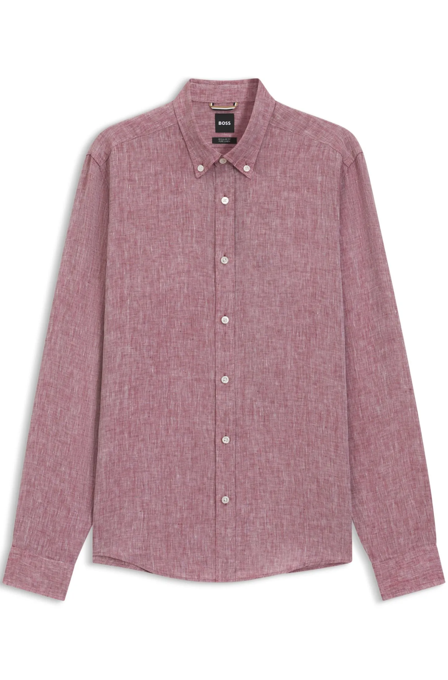 Regular-Fit Hemd aus Leinen mit Button-Down-Kragen