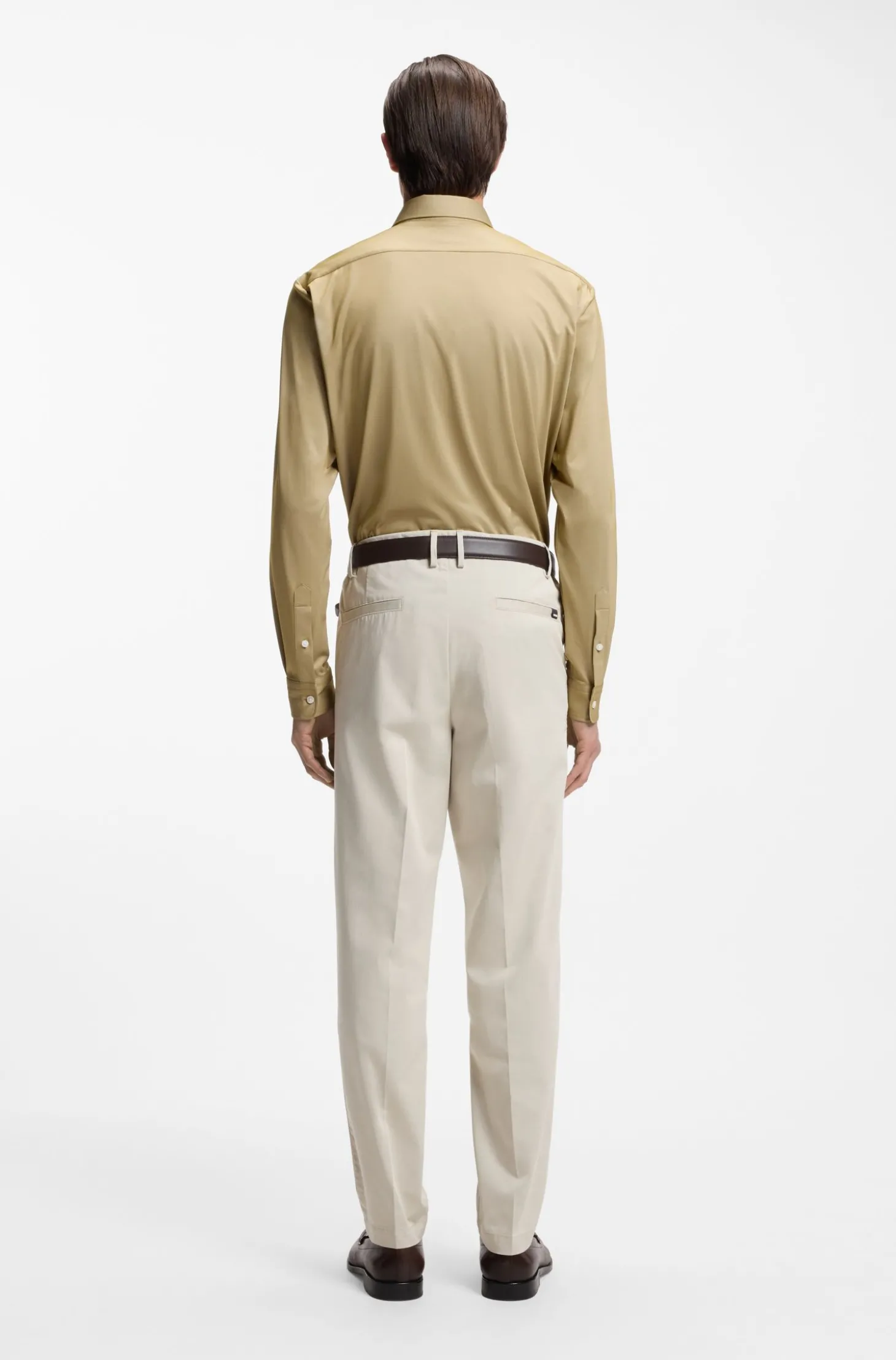 Regular-Fit Hemd aus Performance-Stretch-Jersey mit Oxford-Struktur