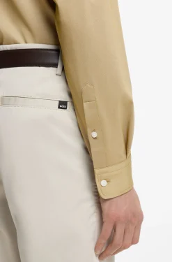 Regular-Fit Hemd aus Performance-Stretch-Jersey mit Oxford-Struktur