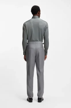 Regular-Fit Hemd aus Performance-Stretch-Jersey mit Oxford-Struktur
