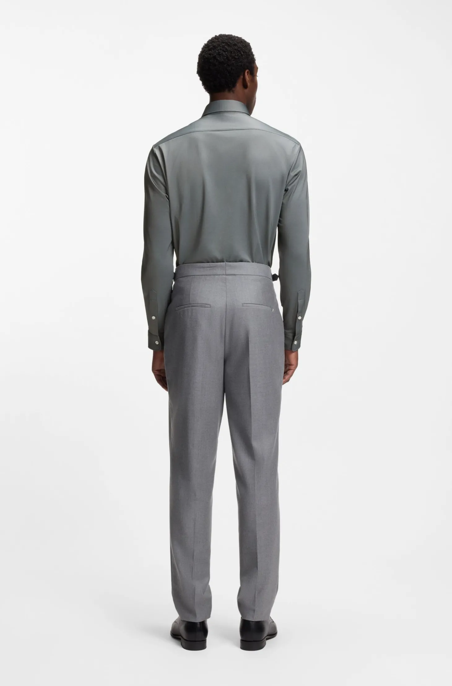 Regular-Fit Hemd aus Performance-Stretch-Jersey mit Oxford-Struktur