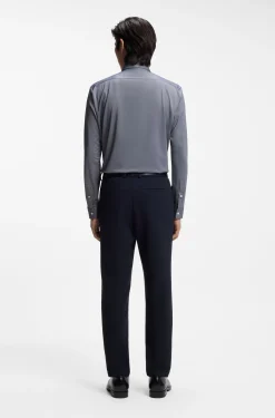 Regular-Fit Hemd aus Performance-Stretch-Jersey mit Oxford-Struktur