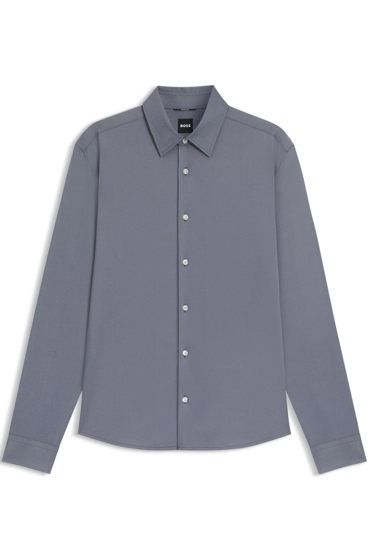 Regular-Fit Hemd aus Performance-Stretch-Jersey mit Oxford-Struktur