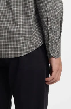 Regular-Fit Hemd aus strukturierter Stretch-Baumwolle mit Karo-Muster