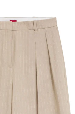 Regular-Fit Hose aus Baumwoll-Mix mit glitzernden Nadelstreifen