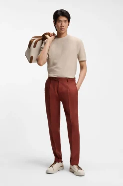 Regular-Fit Hose aus knitterfreiem Leinen