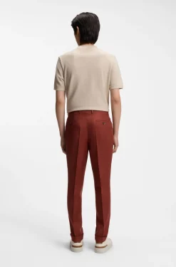 Regular-Fit Hose aus knitterfreiem Leinen