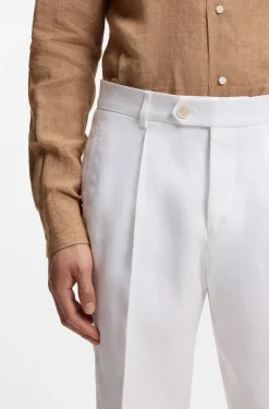 Regular-Fit Hose aus knitterfreiem Leinen