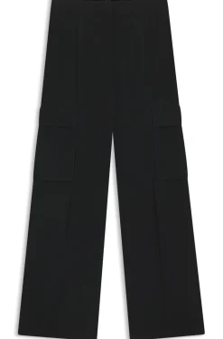 Regular-Fit Hose aus Krepp mit Cargotaschen