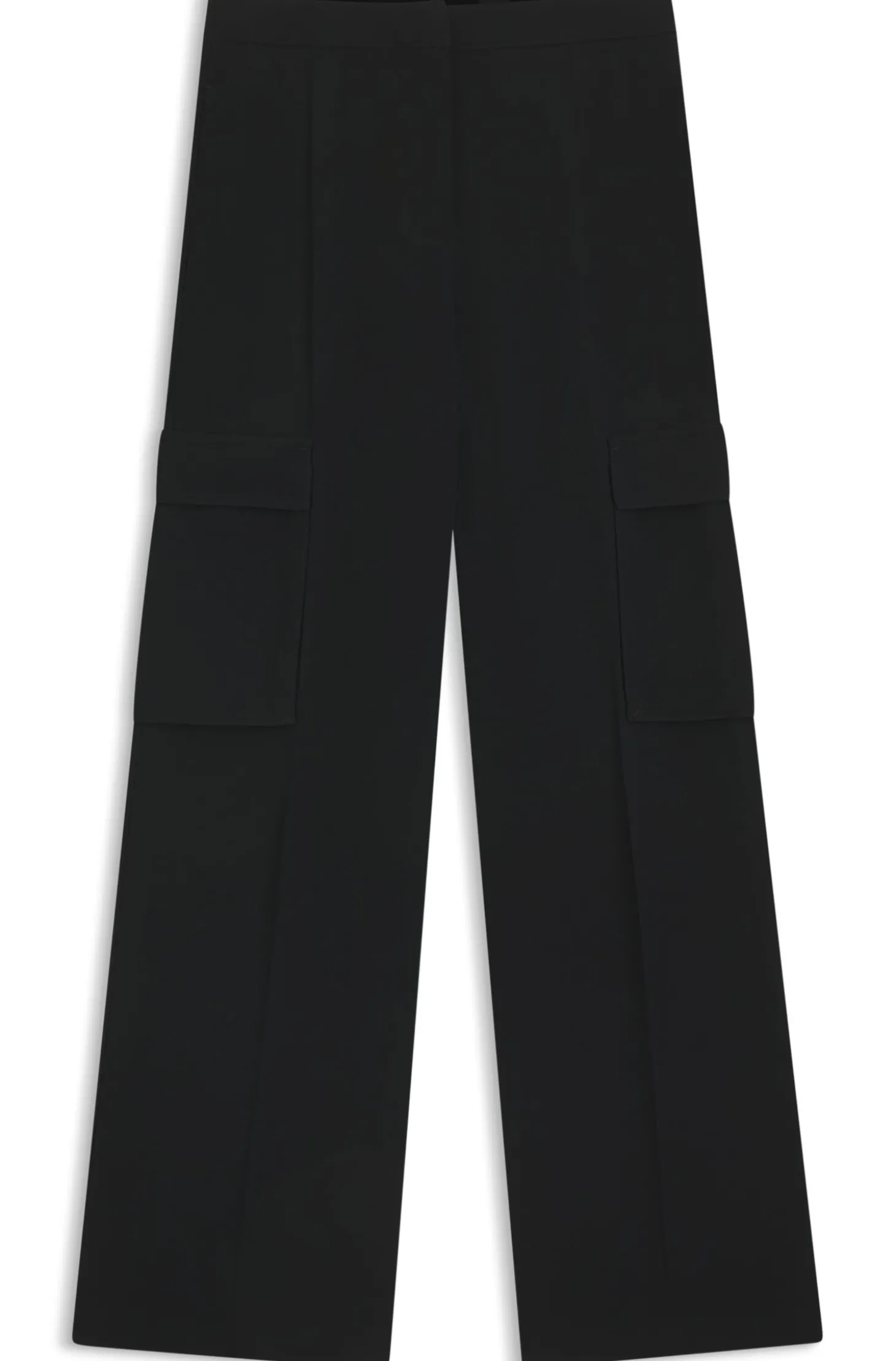 Regular-Fit Hose aus Krepp mit Cargotaschen
