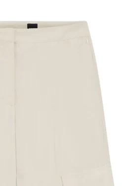 Regular-Fit Hose aus Krepp mit Cargotaschen
