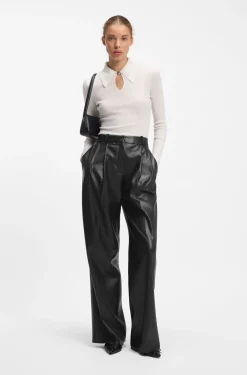 Regular-Fit Hose aus Kunstleder