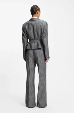 Regular-Fit Hose aus meliertem Denim