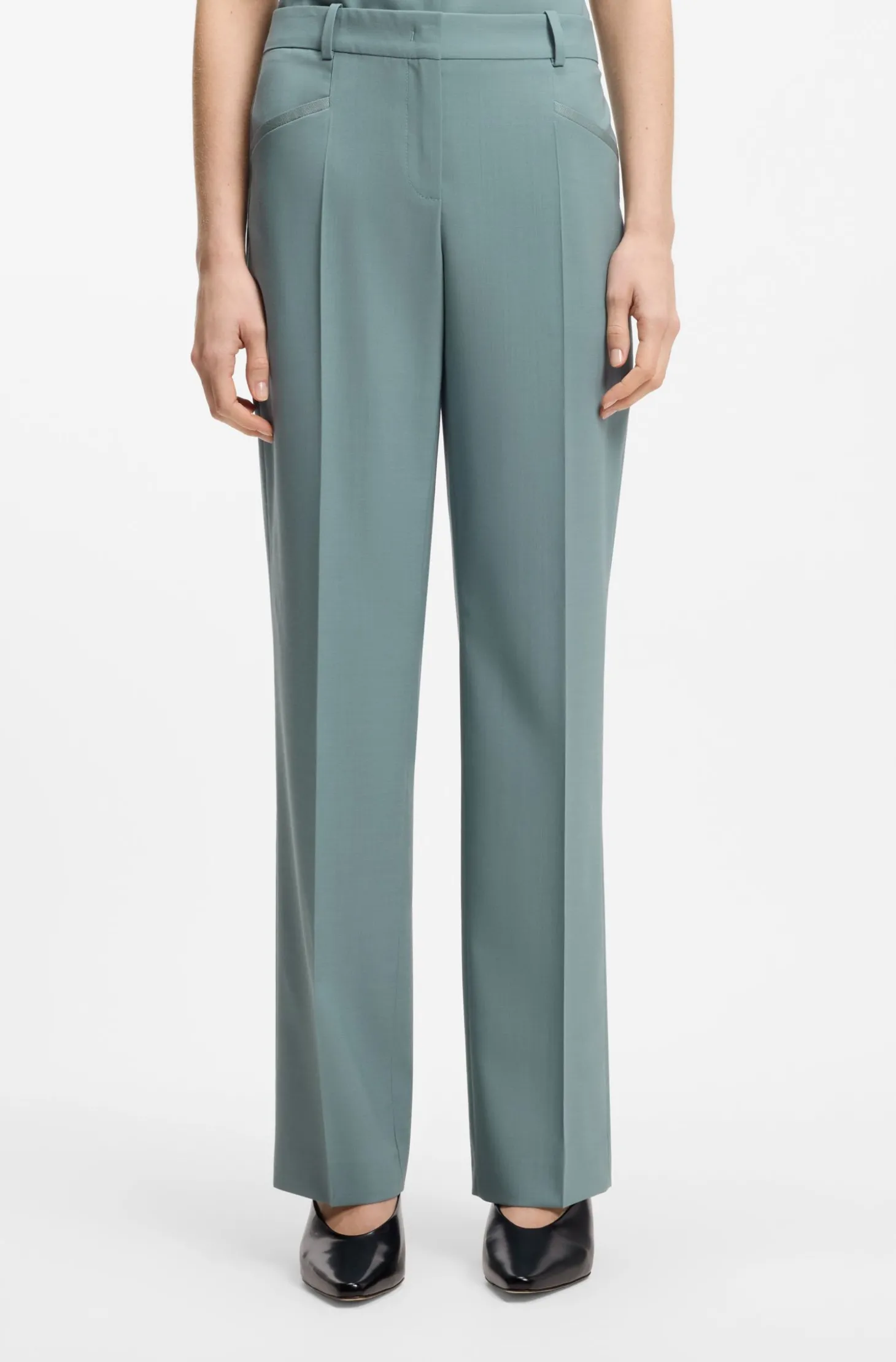 Regular-Fit Hose aus Schurwolle