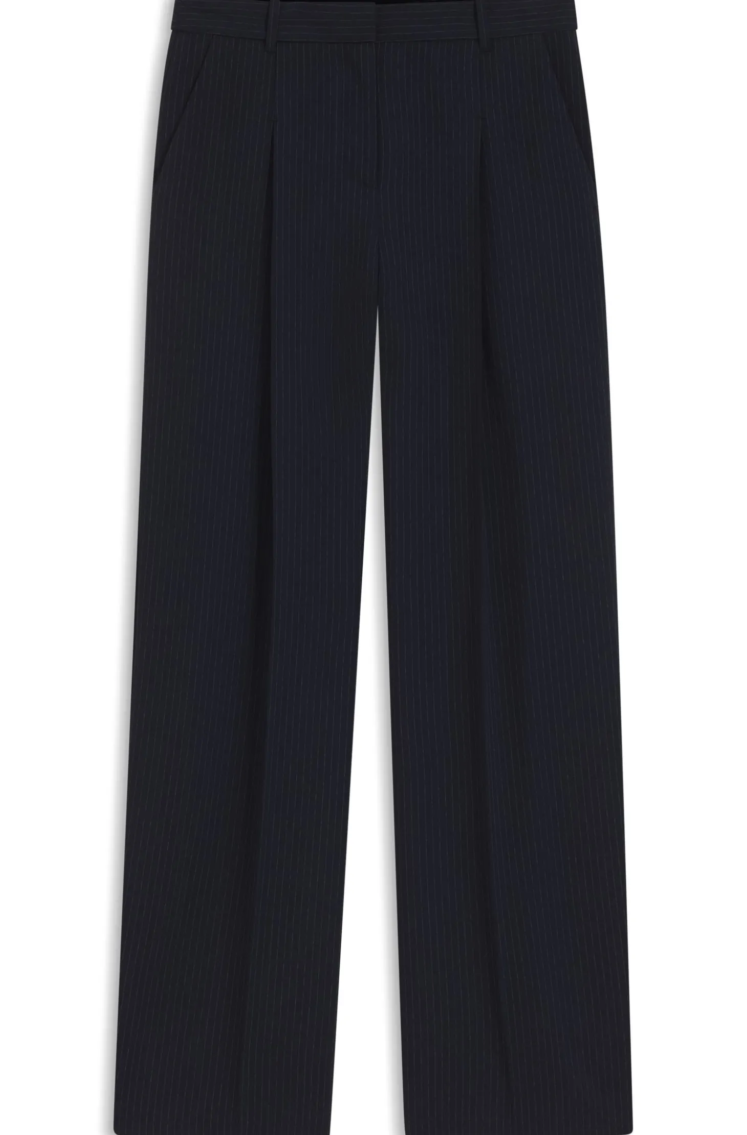 Regular-Fit Hose aus Stretch-Crêpe mit Nadelstreifen