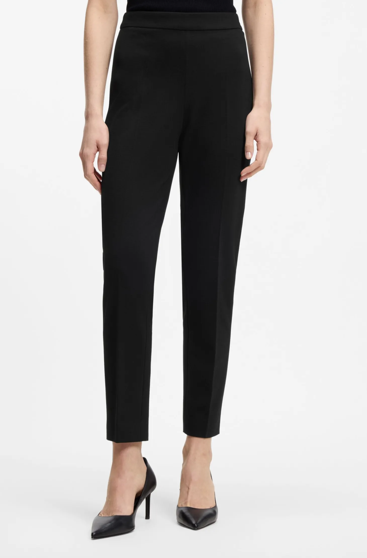 Regular-Fit Hose aus Stretch-Gewebe mit konischem Beinverlauf