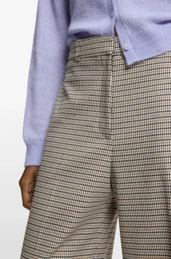 Regular-Fit Hose mit filigranem Hahnentritt-Muster