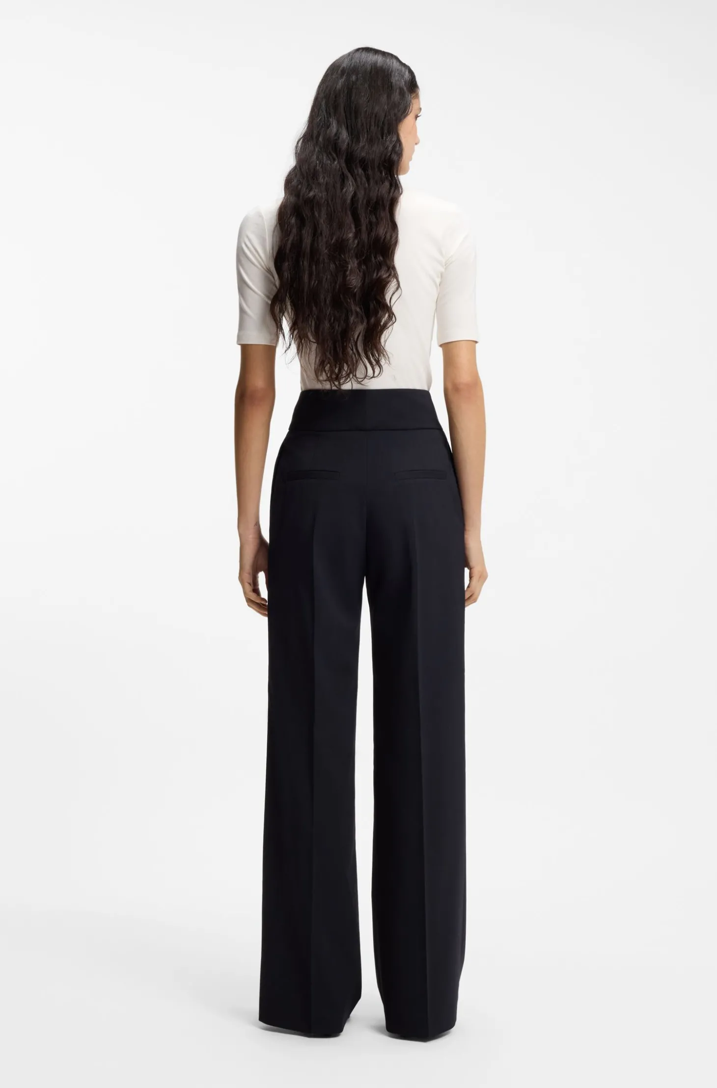 Regular-Fit Hose mit hohem Bund und ausgestelltem Bein