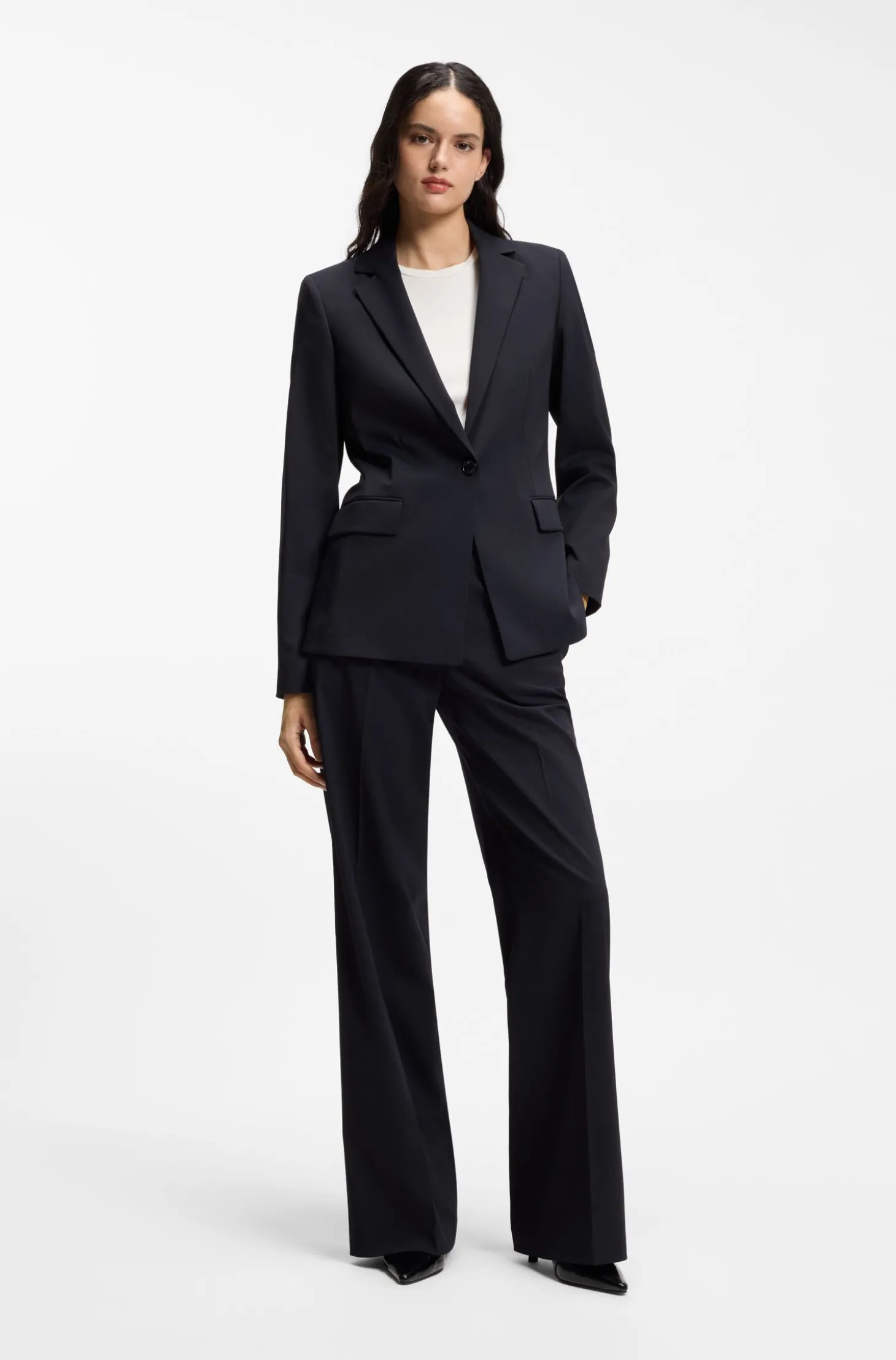 Regular-Fit Hose mit hohem Bund und ausgestelltem Bein
