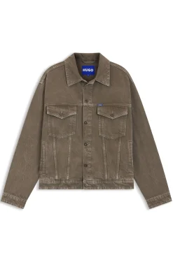 Regular-Fit Jacke aus Denim im Used-Look
