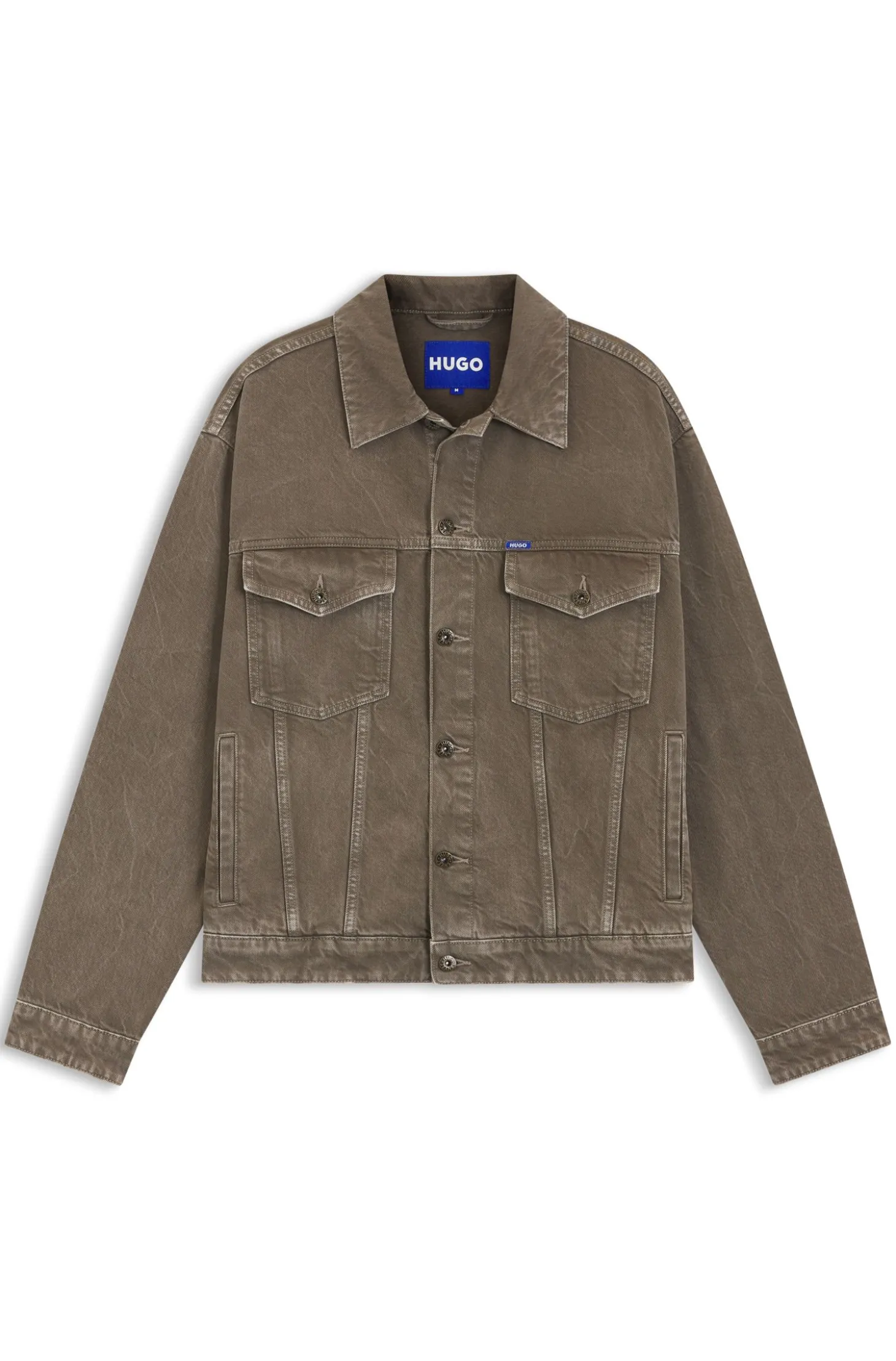 Regular-Fit Jacke aus Denim im Used-Look