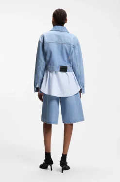 Regular-Fit Jacke aus hellblauem Denim