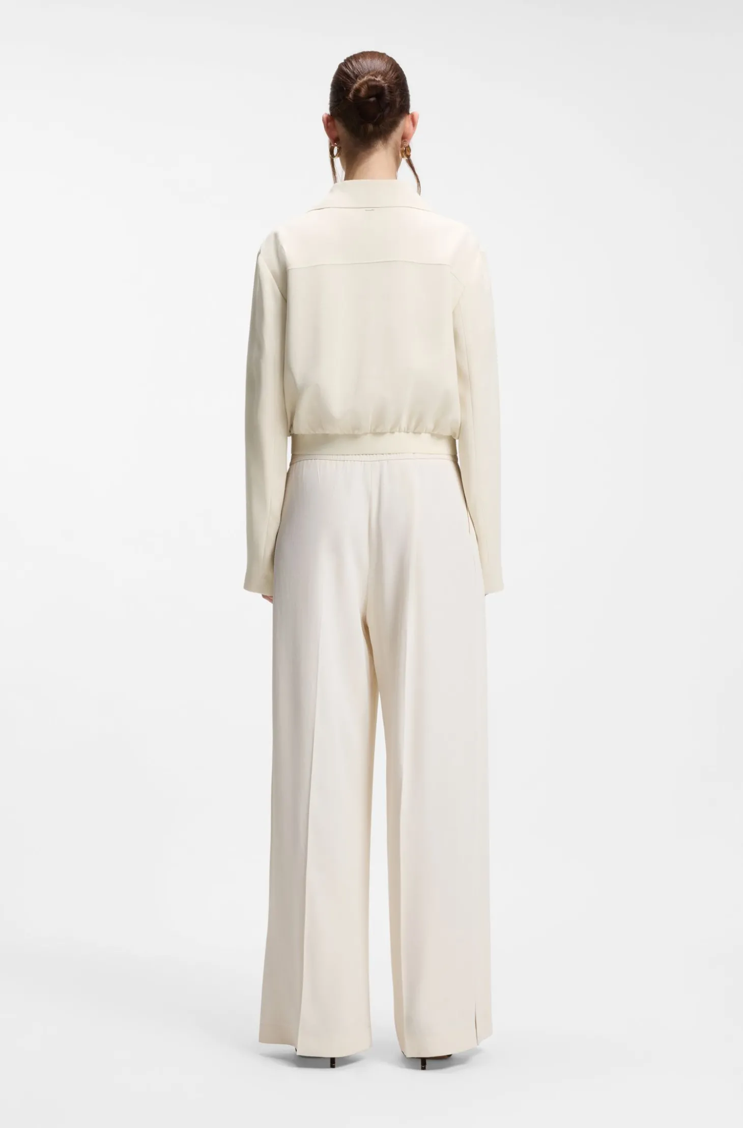 Regular-Fit Jacke aus Krepp-Gewebe mit Reißverschluss