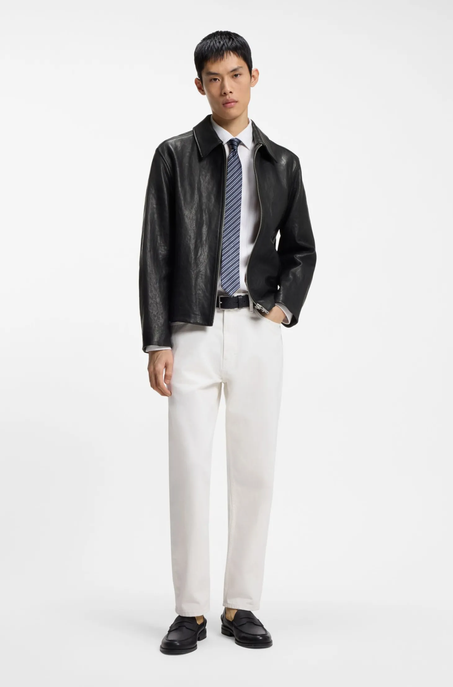 Regular-Fit Jacke aus Nappaleder