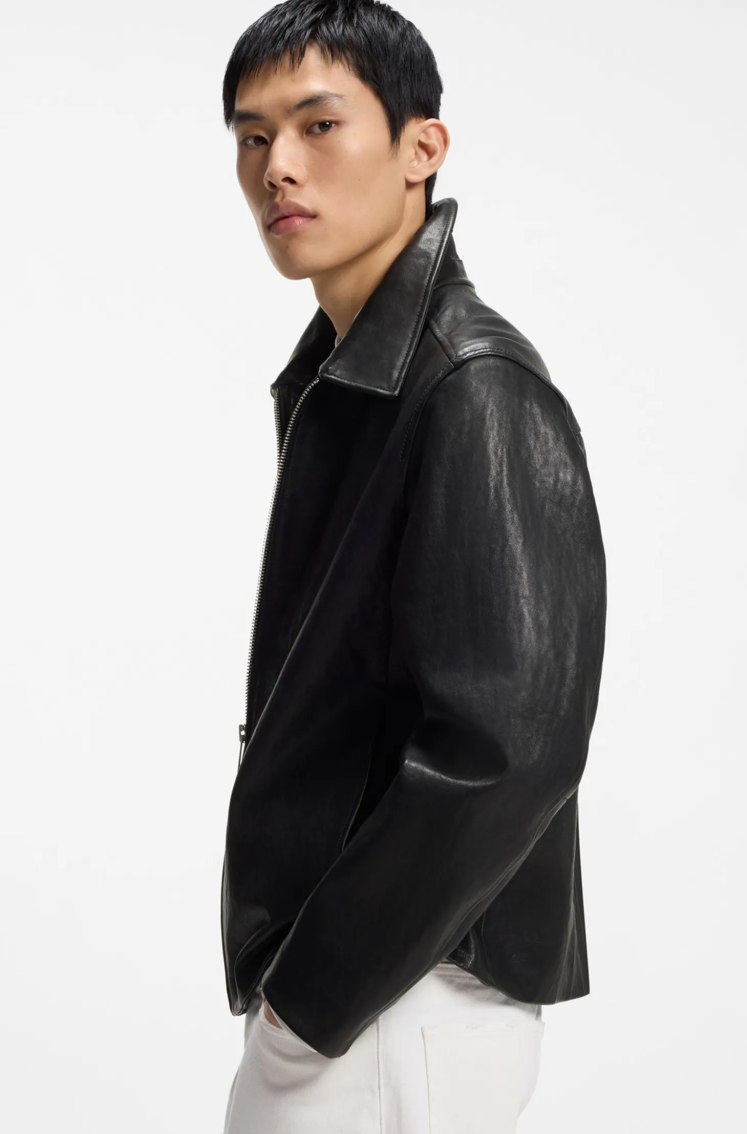 Regular-Fit Jacke aus Nappaleder