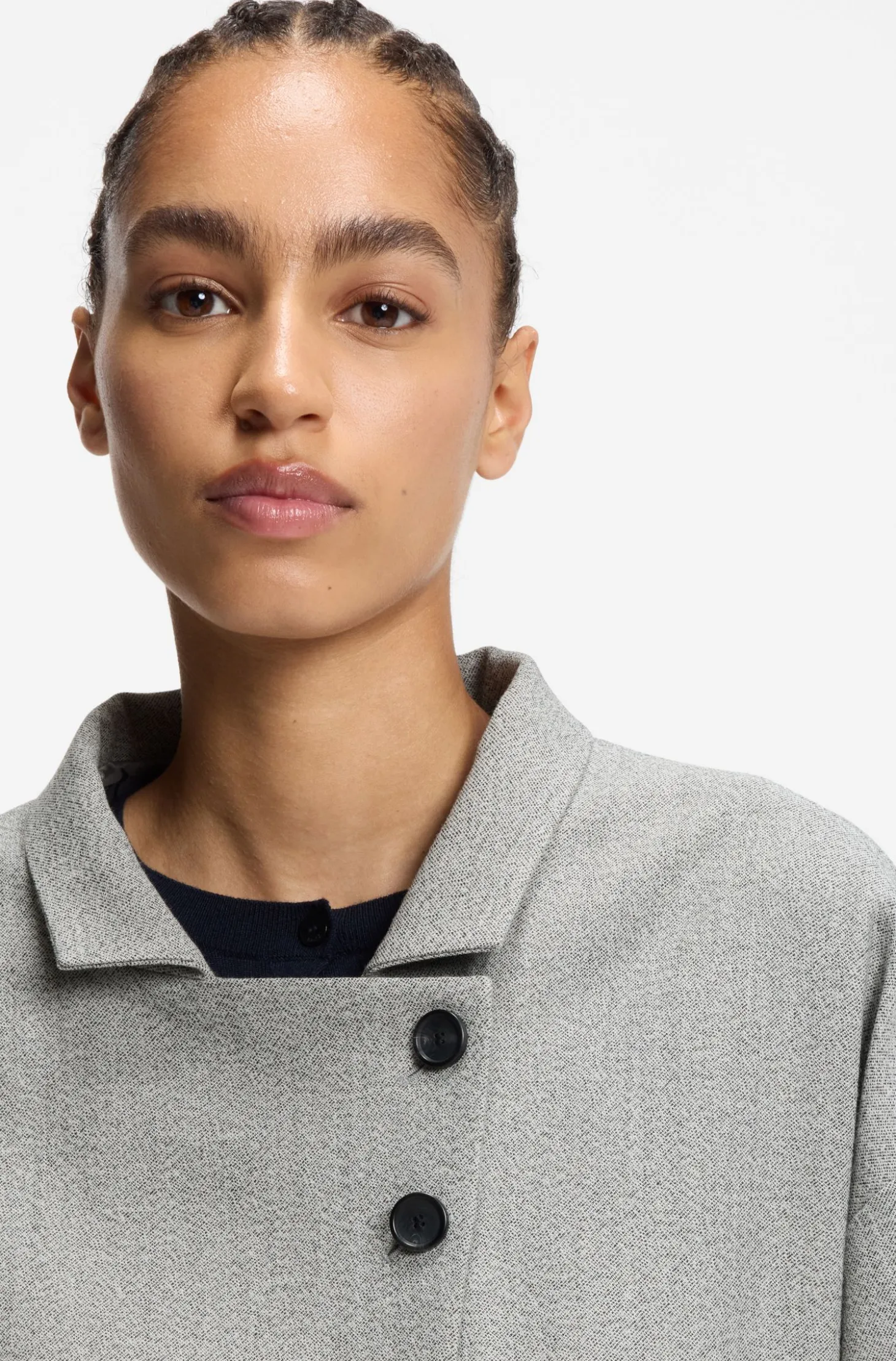Regular-Fit Jacke aus Stretch-Gewebe mit Sharkskin-Struktur