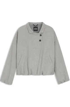 Regular-Fit Jacke aus Stretch-Gewebe mit Sharkskin-Struktur