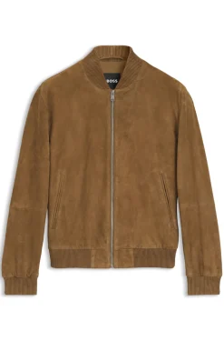 Regular-Fit Jacke aus Veloursleder