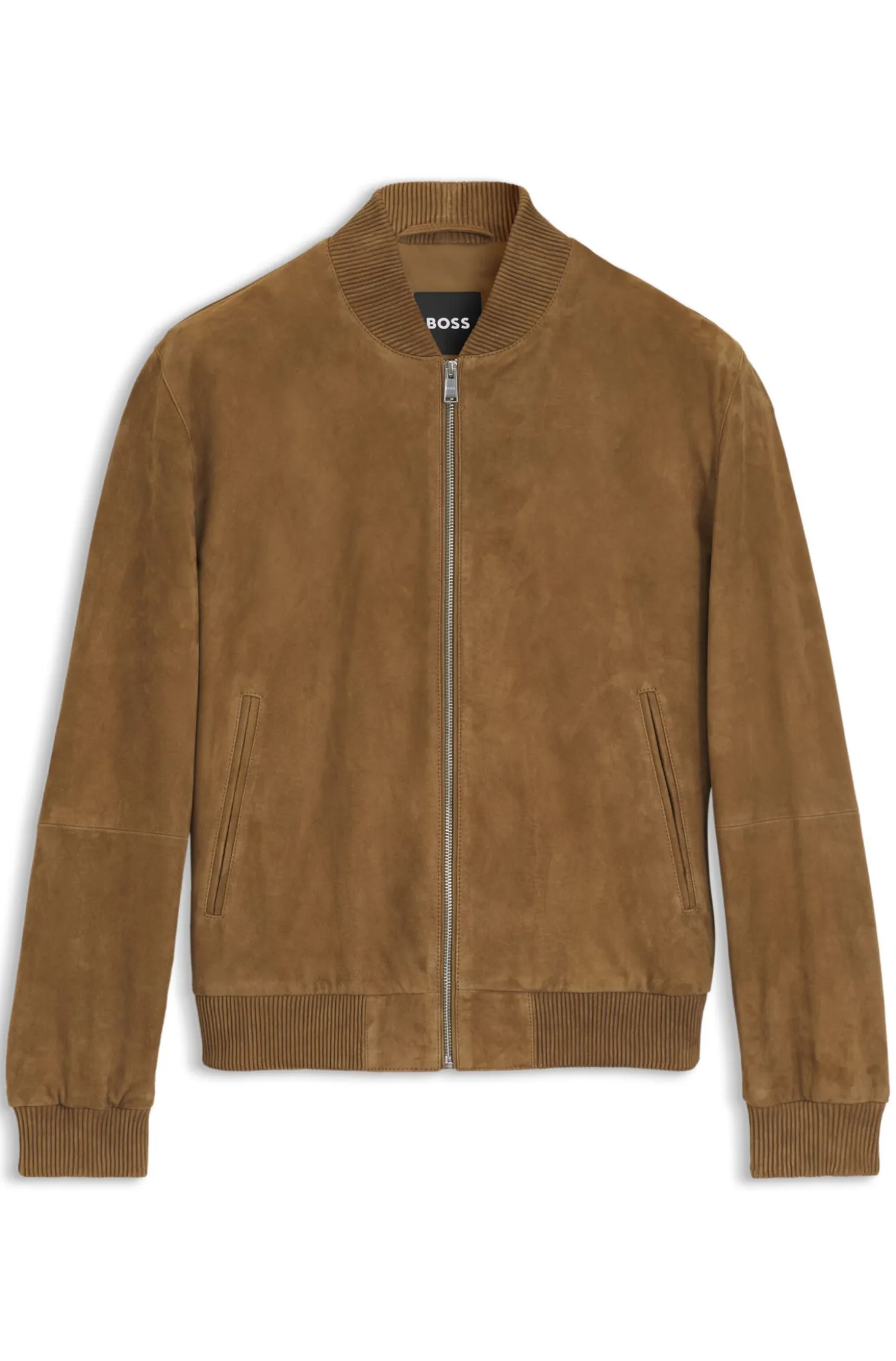 Regular-Fit Jacke aus Veloursleder