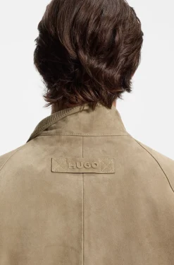 Regular-Fit Jacke aus Veloursleder