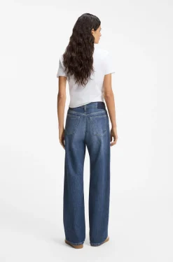 Regular-Fit Jeans aus blau marmoriertem Denim