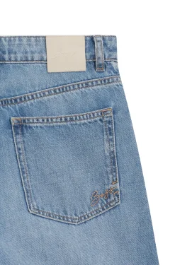 Regular-Fit Jeans aus Crosshatch-Denim mit hohem Bund